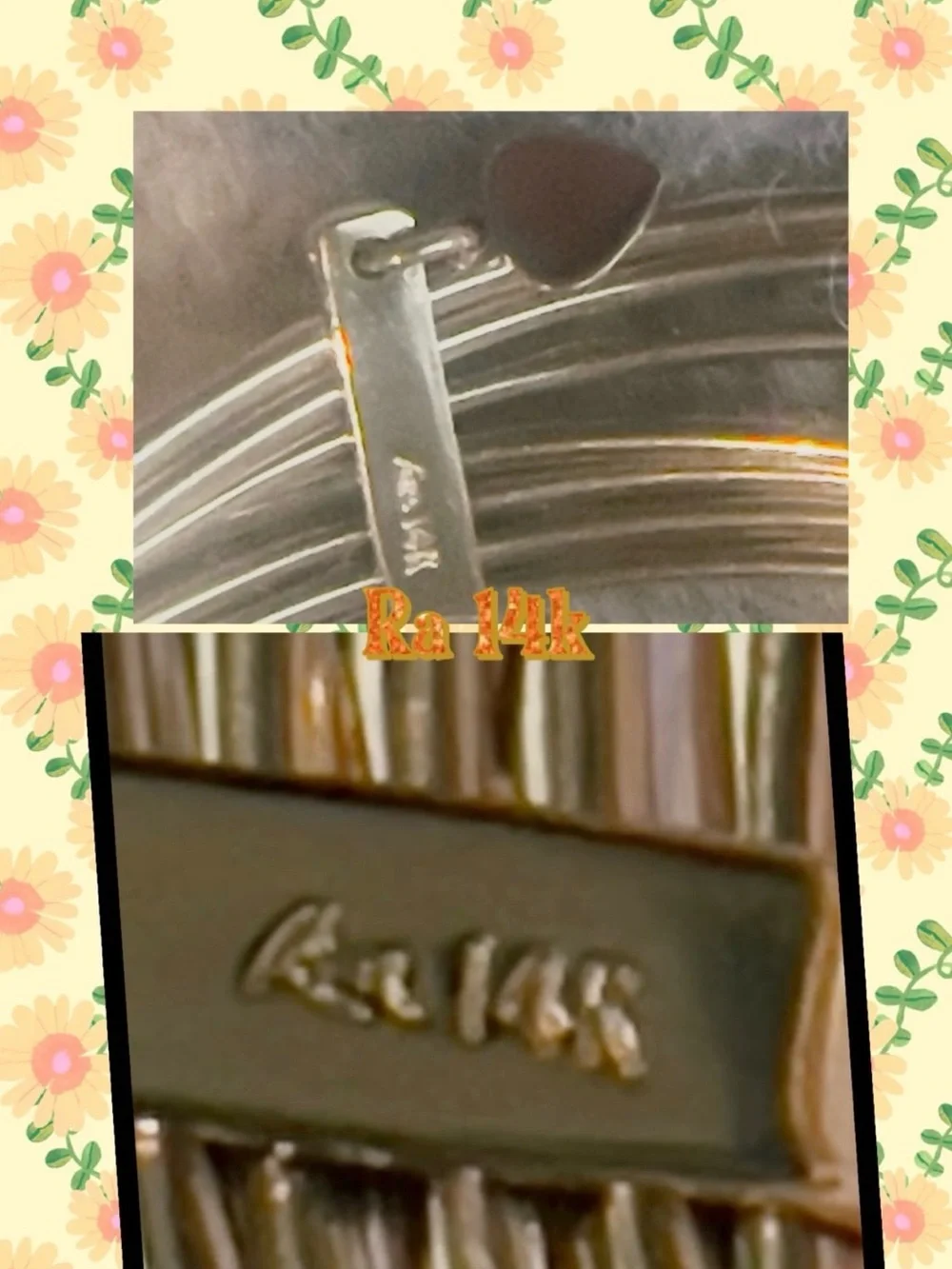 Ra 14k  Solid Yellow Gold 7 Bangle Bracelets with Heart Charm - Gold